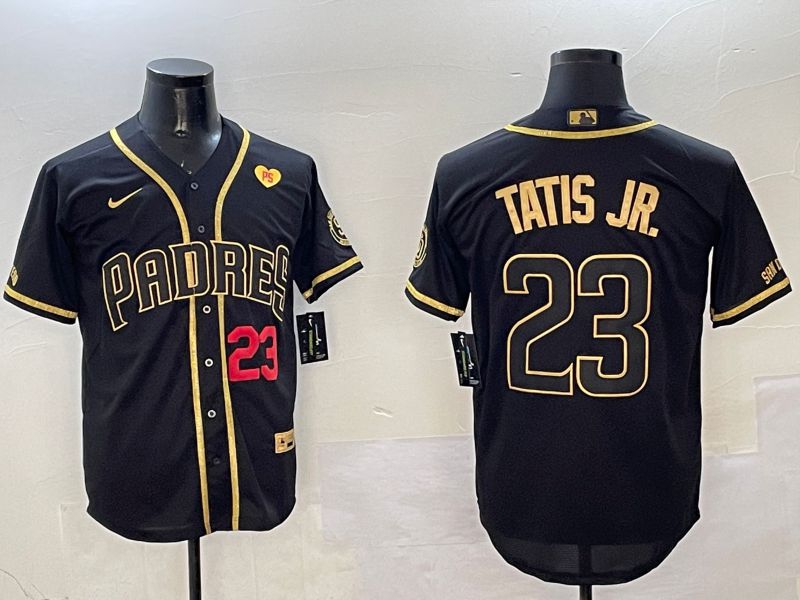 Men San Diego Padres #23 Tatis jr Black Gold Game 2025 Nike MLB Jersey style 8->san diego padres->MLB Jersey